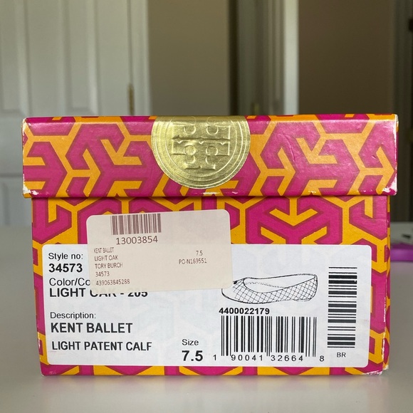 Good condition Tory Burch Kent Quilted Ballet Flat in Nude Patent 7.5 - Picture 2 of 7